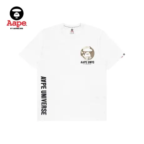 Aape旗舰店男装春夏猿颜酷帅迷彩圆形交叉骨图案短袖T恤0915XXI商品大图