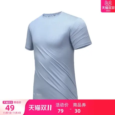 骆驼男装运动T恤2023春夏季新款弹力速干清爽透气百搭圆领短袖男商品大图