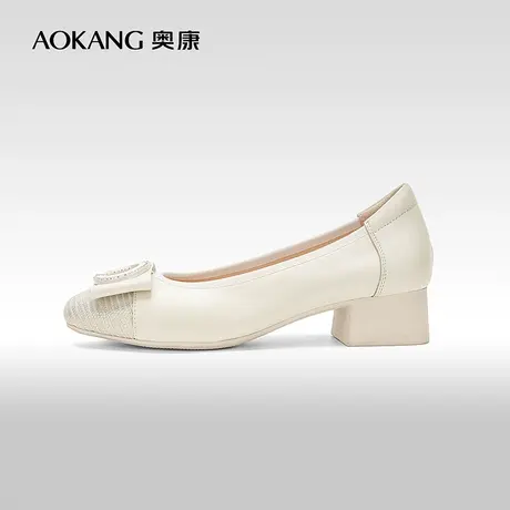 【门店发货】奥康女鞋 春秋季休闲舒适百搭妈妈一脚蹬单鞋商品大图