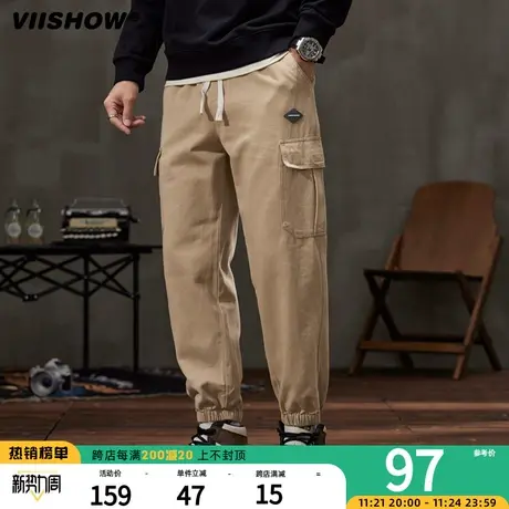 VIISHOW休闲裤男士秋冬潮牌哈伦运动工装裤宽松时尚束脚长裤子男商品大图