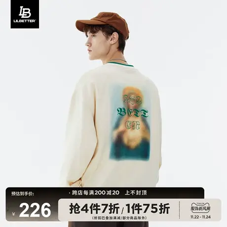 Lilbetter卫衣男2024春秋新款套头衫设计感外套潮牌衣服高街上衣图片