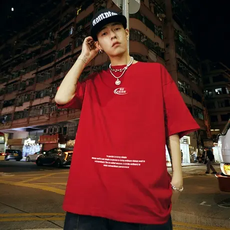 Nuthink美式街头宽松潮流字母短袖T恤男潮牌大码情侣装半袖上衣商品大图