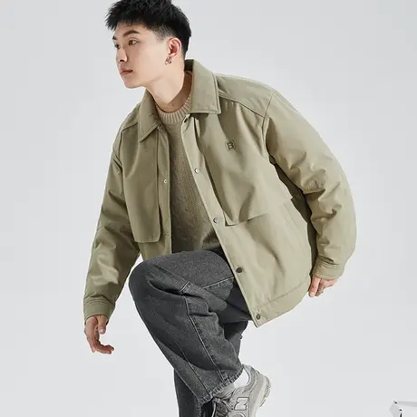 唐狮2023秋冬季新款棉衣男士衬衫领工装加厚外套男生上衣服潮1.31商品大图