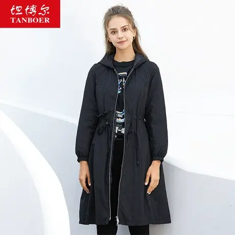 【反季清仓】坦博尔风衣羽绒服女中长款时尚收腰轻薄轻便外套潮商品大图