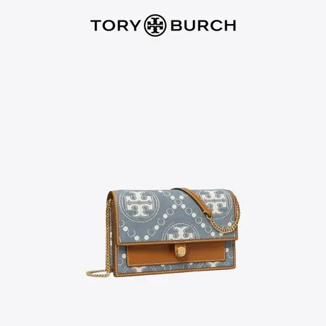 【12期免息】TORY BURCH汤丽柏琦T MONOGRAM中号丹宁钱包160484商品大图