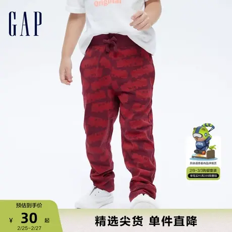 Gap男幼童可爱纯棉舒适束脚裤春秋款儿童装印花运动长裤734794商品大图