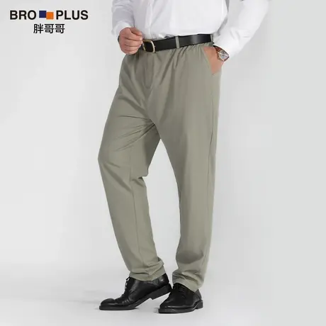 胖哥哥大码西裤男夏季冰丝薄款长裤子垂感直筒商务男士休闲西装裤商品大图