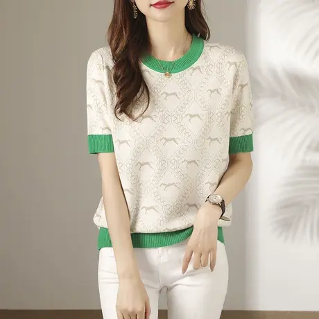 短袖t恤女夏季2023年新款设计感小众女装宽松半袖上衣小个子体恤图片