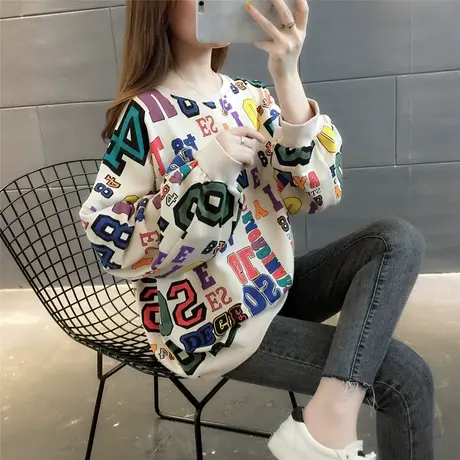 卫衣2023年新款女装韩版秋冬季秋款秋装宽松女士加绒外套爆款上衣商品大图