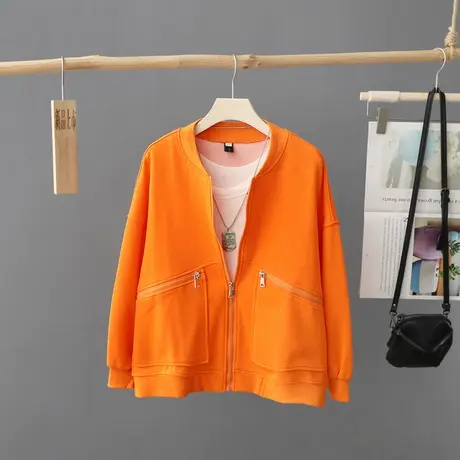 韩版少女棒球服潮秋装新款宽松小个子短外套卫衣休闲开衫夹克上衣商品大图