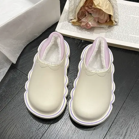 2023新款网红半拖女法式高级感鞋拖软乎乎踩屎感拖鞋厚底保暖棉拖图片