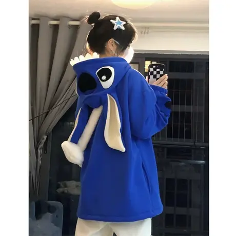 连帽卫衣女秋冬季加绒加厚oversize小众高街潮牌ins上衣开衫外套商品大图