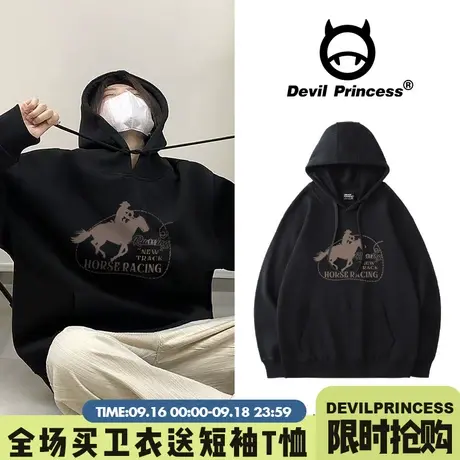 2023新款秋冬街头风宽松连帽卫衣女oversize韩版ins美式潮牌上衣商品大图