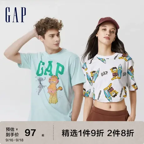 【加菲猫联名】Gap男女装夏季2023新款纯棉短袖T恤714983休闲上衣图片