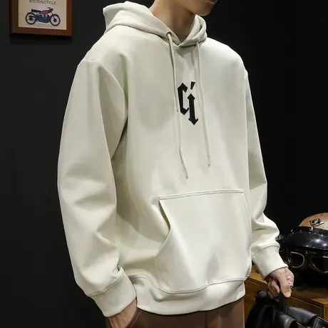 连帽卫衣男秋冬款ins潮牌宽松大码2022新款男士加肥加大上衣外套商品大图