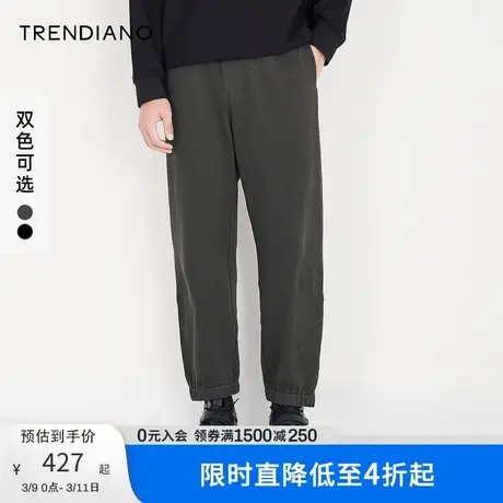 TRENDIANO官方男装秋冬季新款纯棉卫裤男款九分裤子休闲长裤商品大图