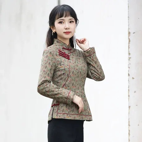 筠雅唐装女中国风冬装加厚棉袄旗袍上衣改良盘扣夹棉外套中式女装商品大图