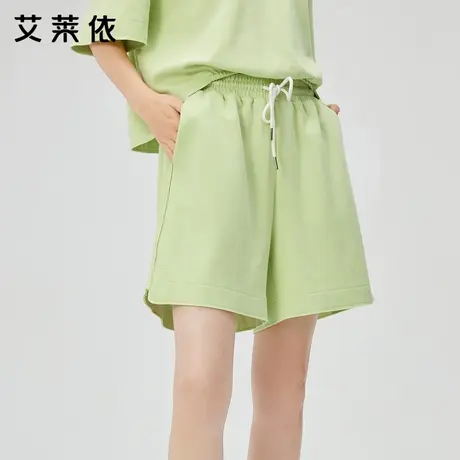 艾莱依运动短裤女夏季休闲外穿2022新款工装宽松五分中裤抽绳卫裤商品大图