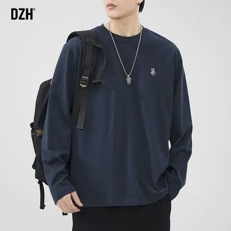 男士打底衫内搭长袖t恤2023新款男秋装男款纯棉圆领上衣休闲男装商品大图