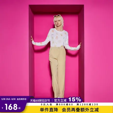 Juicy Couture橘滋春夏新款服饰秋缤纷水果满印宽松女式针织衫商品大图
