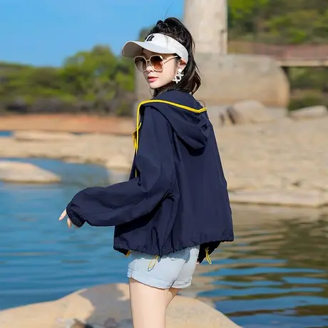 时尚休闲外套2025年夏季新款女通勤百搭运动风连帽薄款个性上衣商品大图