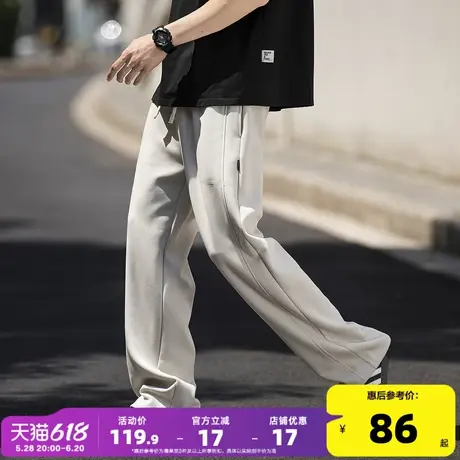 唐狮2025春季新款男休闲长裤宽松直筒裤简约阔腿裤潮流运动裤子男商品大图