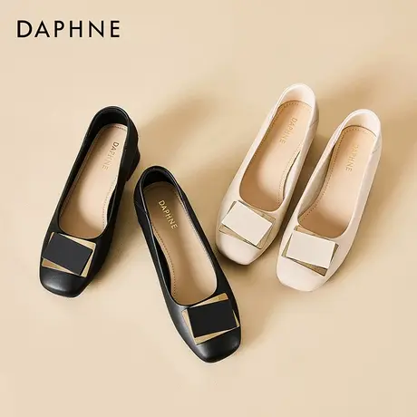Daphne/达芙妮2025新款法式气质高级感单鞋时尚女鞋方头粗跟高跟图片