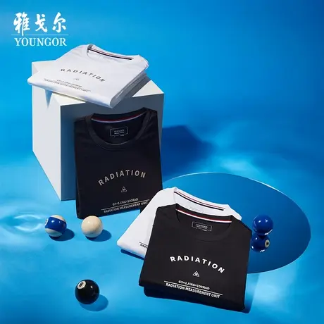 雅戈尔奥莱 男装短袖T恤商务休闲帅气圆领上衣商品大图