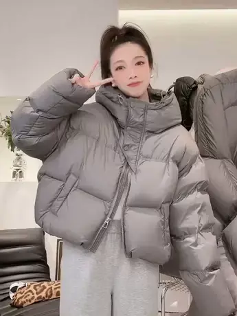 2023年新款韩版冬季面包服连帽宽松休闲女短款羽绒服外套ins潮款图片