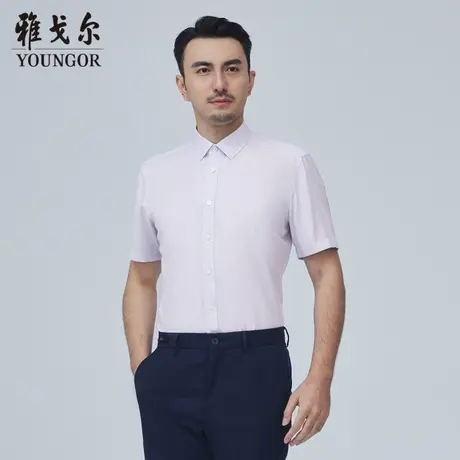 雅戈尔奥莱 商场同款男士短袖衬衫新款官方正品商务休闲短袖衬衫商品大图