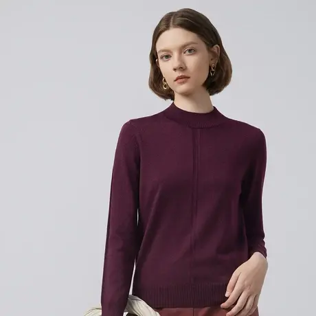 LANCY/悦朗姿羊毛衫女冬季新款小立领修身内搭女士上衣可外穿商品大图