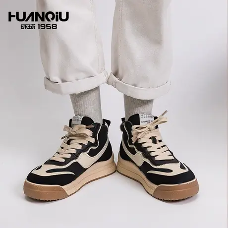 环球高帮鞋冬季新款厚底爆款阿甘鞋加绒保暖休闲百搭超火休闲鞋潮商品大图