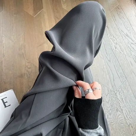 灰色窄版阔腿西装裤子女春秋新款高腰显瘦垂感直筒宽松休闲拖地裤商品大图