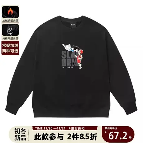 潮牌日系动漫灌篮高手圆领卫衣秋冬季新款樱木晴子情侣装圆领上衣商品大图