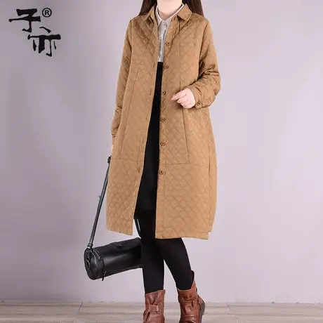 子亦2023早春新款韩版宽松单排扣纯色口袋中长款风衣外套图片