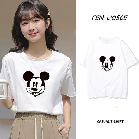 白色短袖t恤女设计感小众2023年夏季新款宽松纯棉半袖体恤上衣潮商品大图