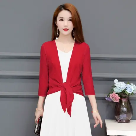 短款防晒衣女开衫弹力网纱薄款披肩沙滩透明薄外套百搭洋气小外披图片