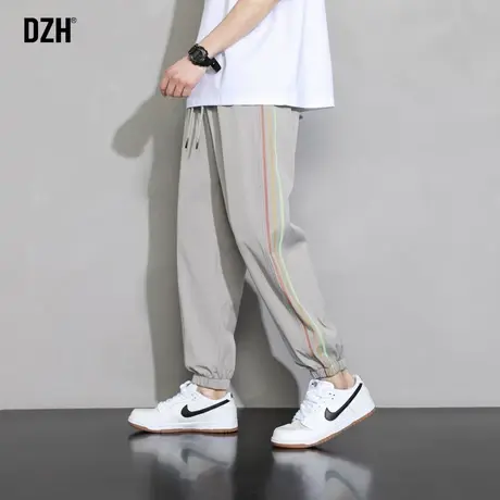 男士冰丝裤子男夏季薄款运动裤束脚九分裤2024新款潮流休闲裤男裤商品大图