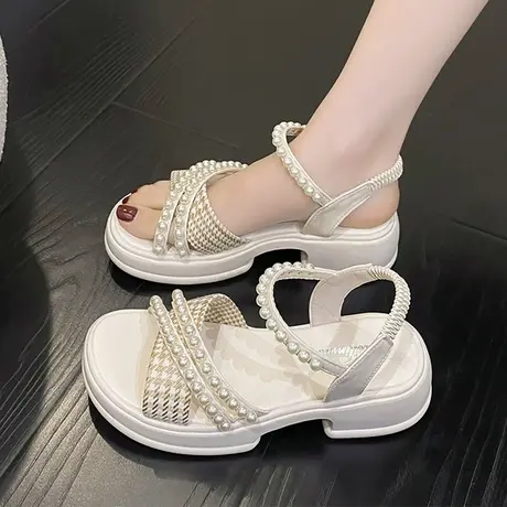 厚底增高凉鞋女外穿2023年夏季新款韩版时尚百搭防滑露趾凉拖鞋子商品大图