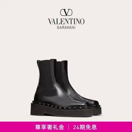 【24期免息】华伦天奴VALENTINO女士 M-WAY ROCKSTUD 小牛皮踝靴商品大图
