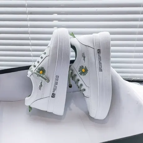 小雏菊内增高小白鞋女2023新款爆款百搭厚底休闲鞋运动板鞋ins潮商品大图