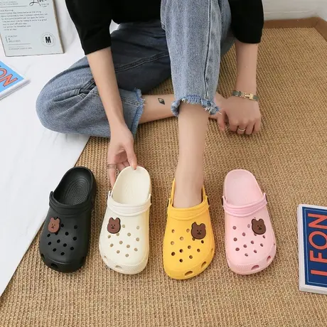 护士洞洞鞋女ins潮包头夏防滑厚底沙滩可爱2025年新款凉拖鞋外穿图片