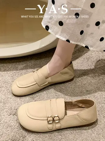 网红豆豆鞋女春2024新款薄款两穿乐福鞋平底软底轻便舒适单鞋爆款商品大图