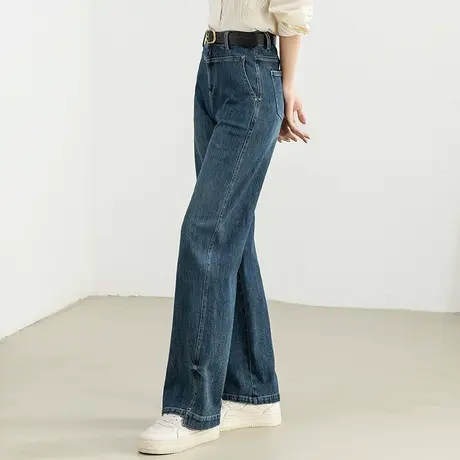 高腰直筒牛仔裤女2023新款春秋女裤显瘦拖地裤秋季长裤窄版阔腿裤图片