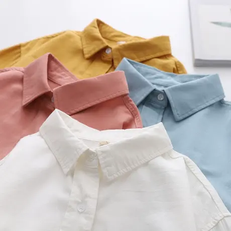 2020春秋新款韩版宽松百搭港味白色衬衣女设计感纯棉打底衬衫外套图片