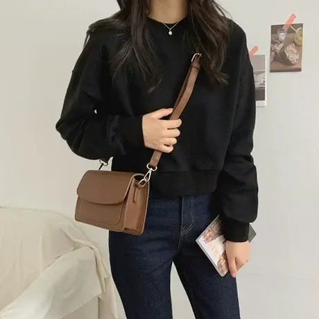 短款卫衣女2021宽松韩版ins上衣设计感小众春秋薄款oversize外套图片