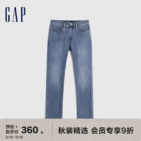 Gap男装秋季2023新款弹力水洗时尚五袋直筒牛仔裤728702潮流长裤图片