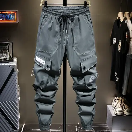 夏季潮牌工装裤男宽松束脚男士休闲长裤子男运动百搭日系机能男生商品大图