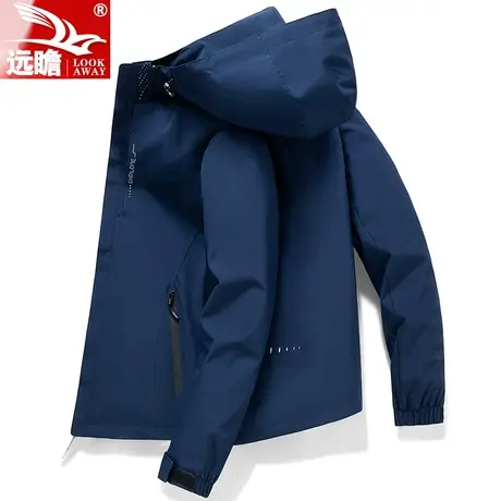男士冲锋衣2023春秋季新款运动休闲夹克青年百搭连帽防风外套男款商品大图
