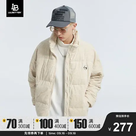 Lilbetter华夫格棉衣男加绒加厚立领棉袄宽松面包服保暖冬季外套商品大图